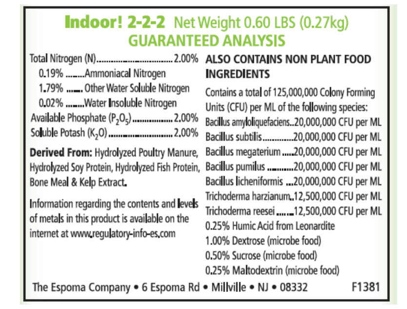 Espoma Indoor! Organic Houesplant Food  - 8 Fluid Ounces